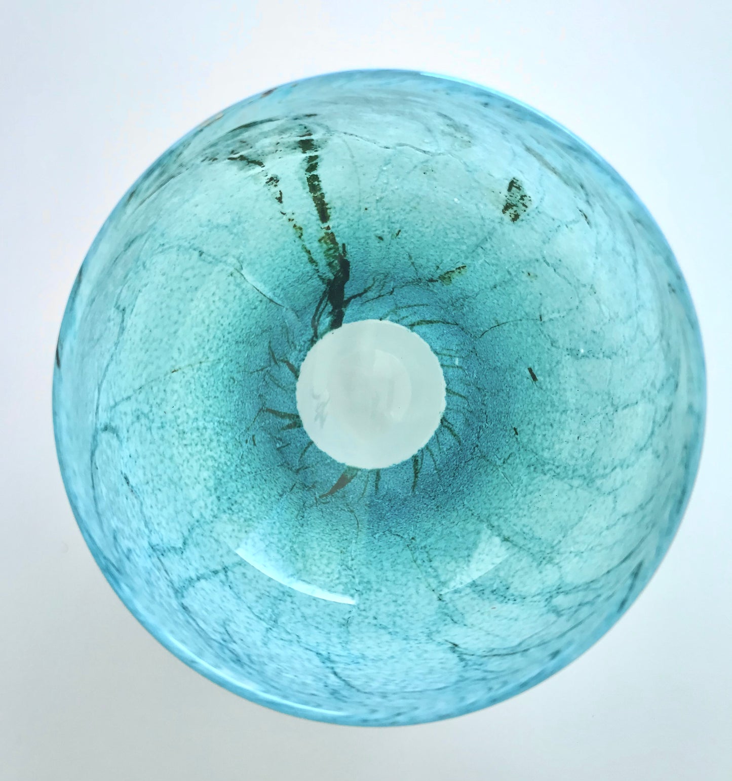 Fresh Blue Guinomi, Glass Artists by Kojima Glass #GW-1