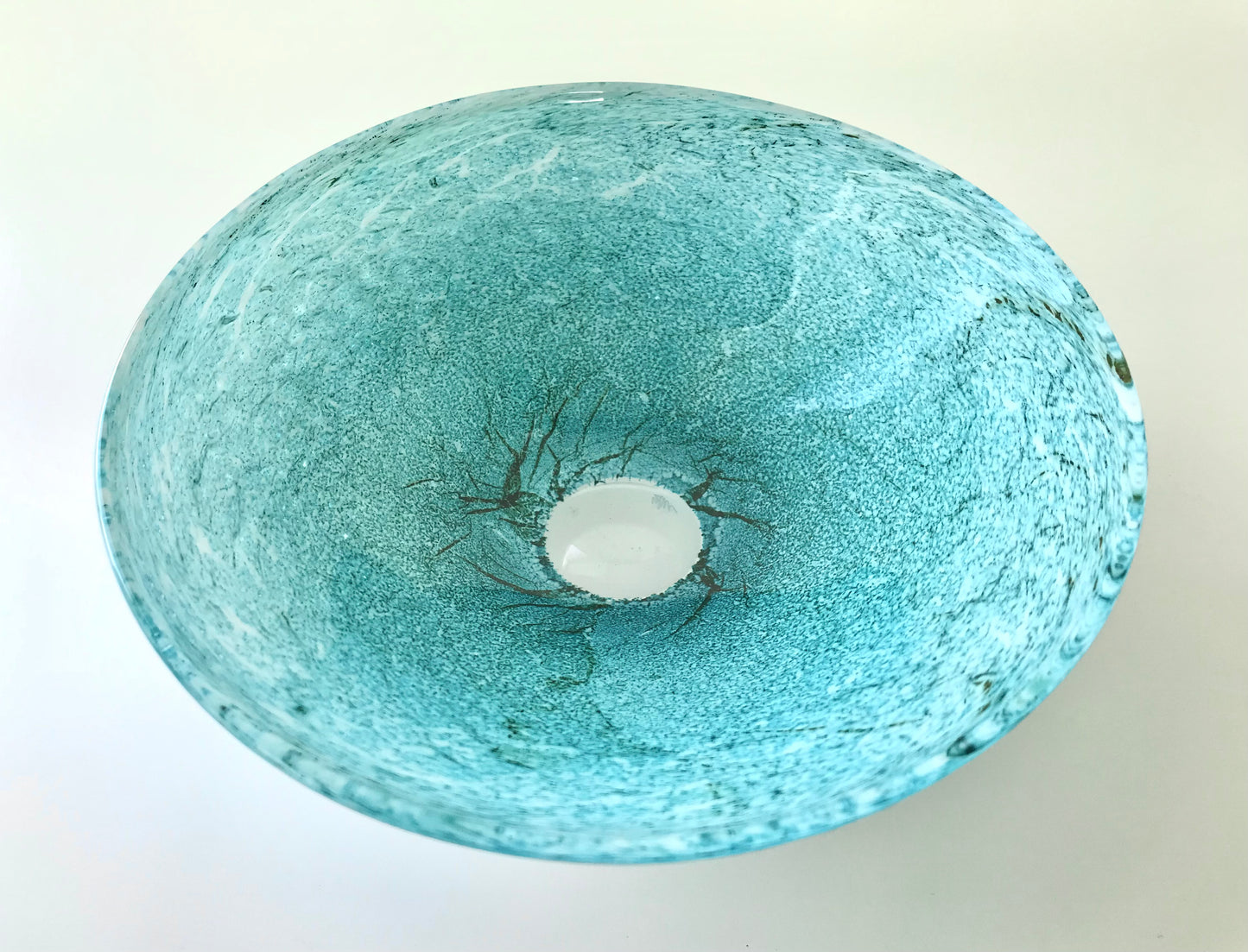 Flat Bowl Fresh Blue, Glass Artists by Kojima Glass #GW-2