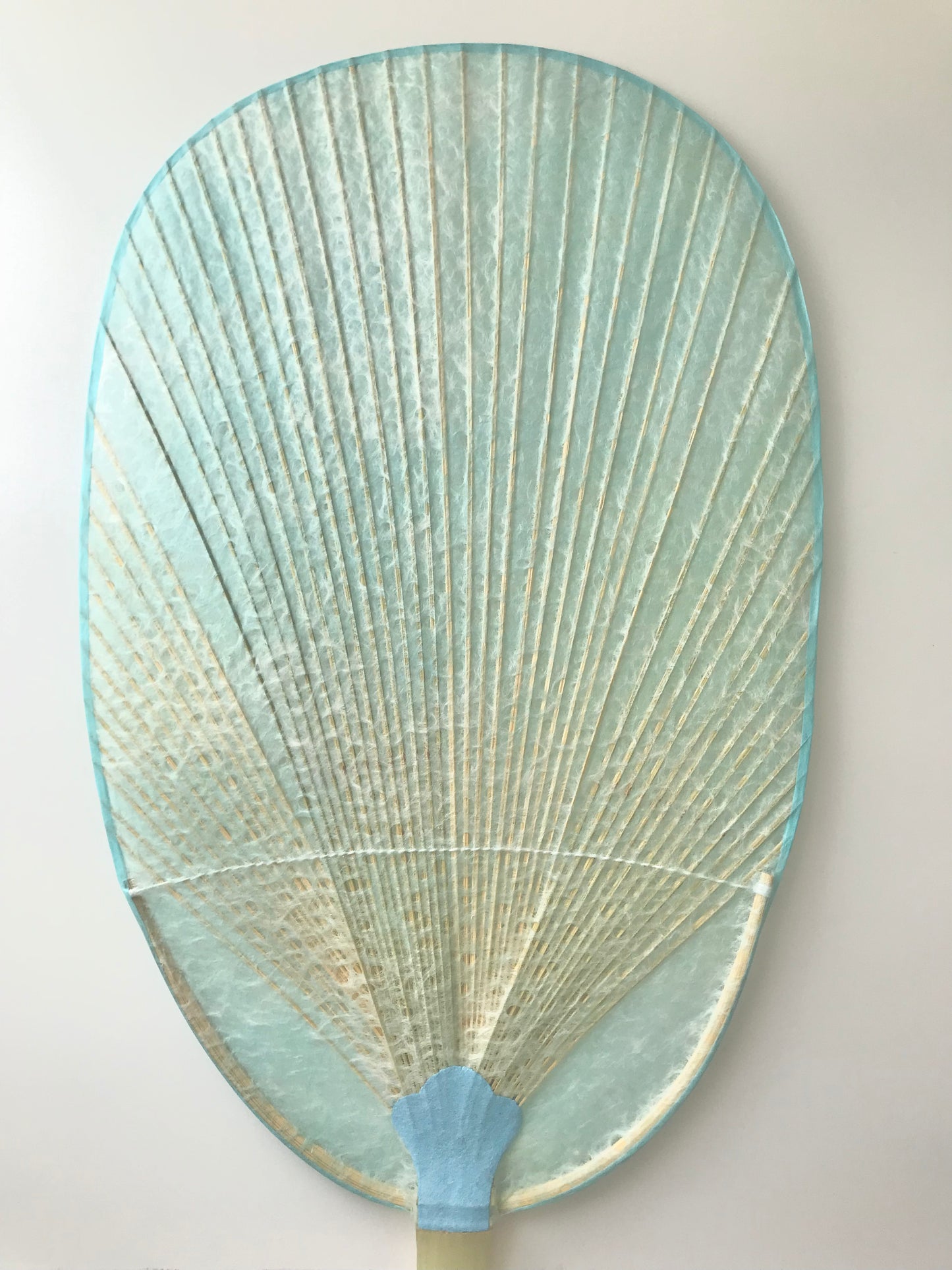 Marugame Uchiwa Traditional Artisan by Junko Mitani × Tosa Washi × MUSUHI ART/Falling Water Paper Blue #MU-5