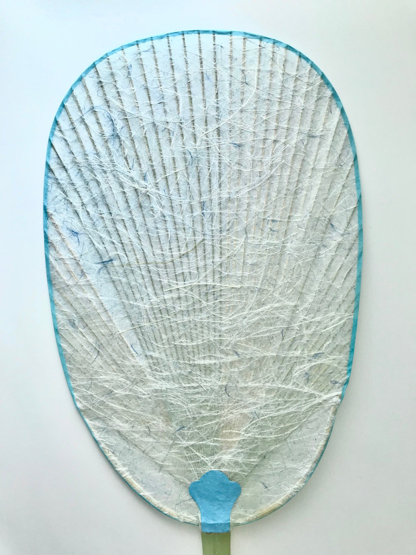 Marugame Uchiwa Traditional Artisan by Junko Mitani × Ozu Washi × MUSUHI ART/Wheat Straw Blue #MU-4