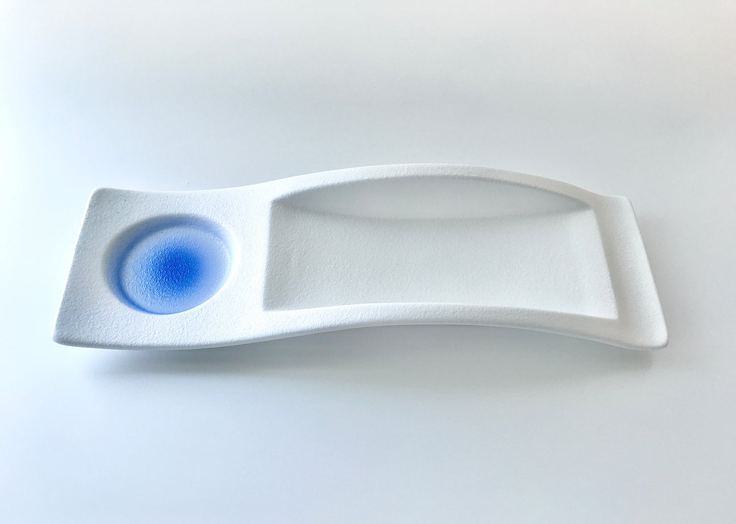 Mino ware Shiraaihuki 2 Wave Long Dish Japanese Pottery Tableware #MW-7