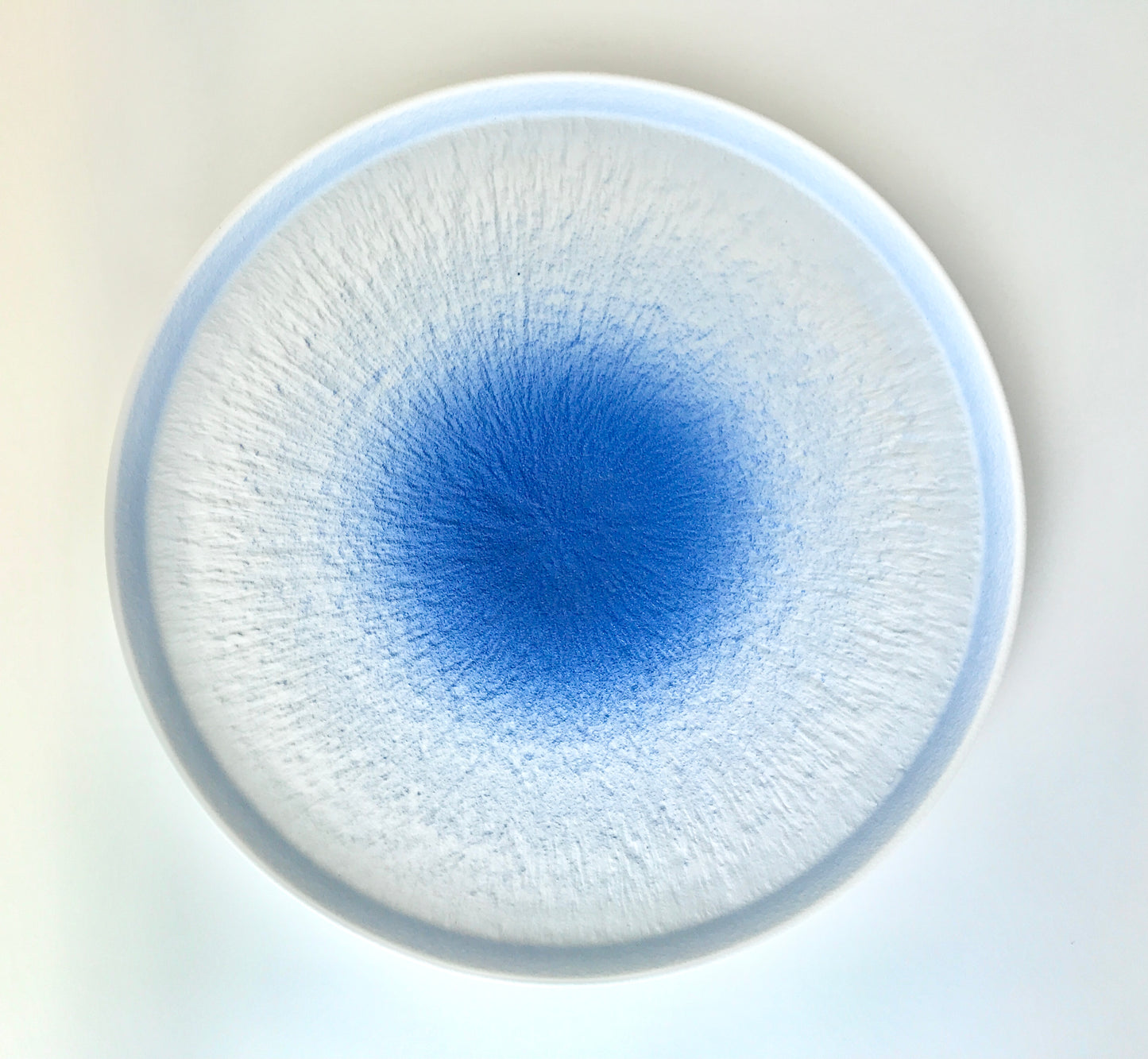 Mino ware Shiraaihuki Tochiri Kiridate 8.5 Round Dish Japanese Pottery Tableware #MW-2