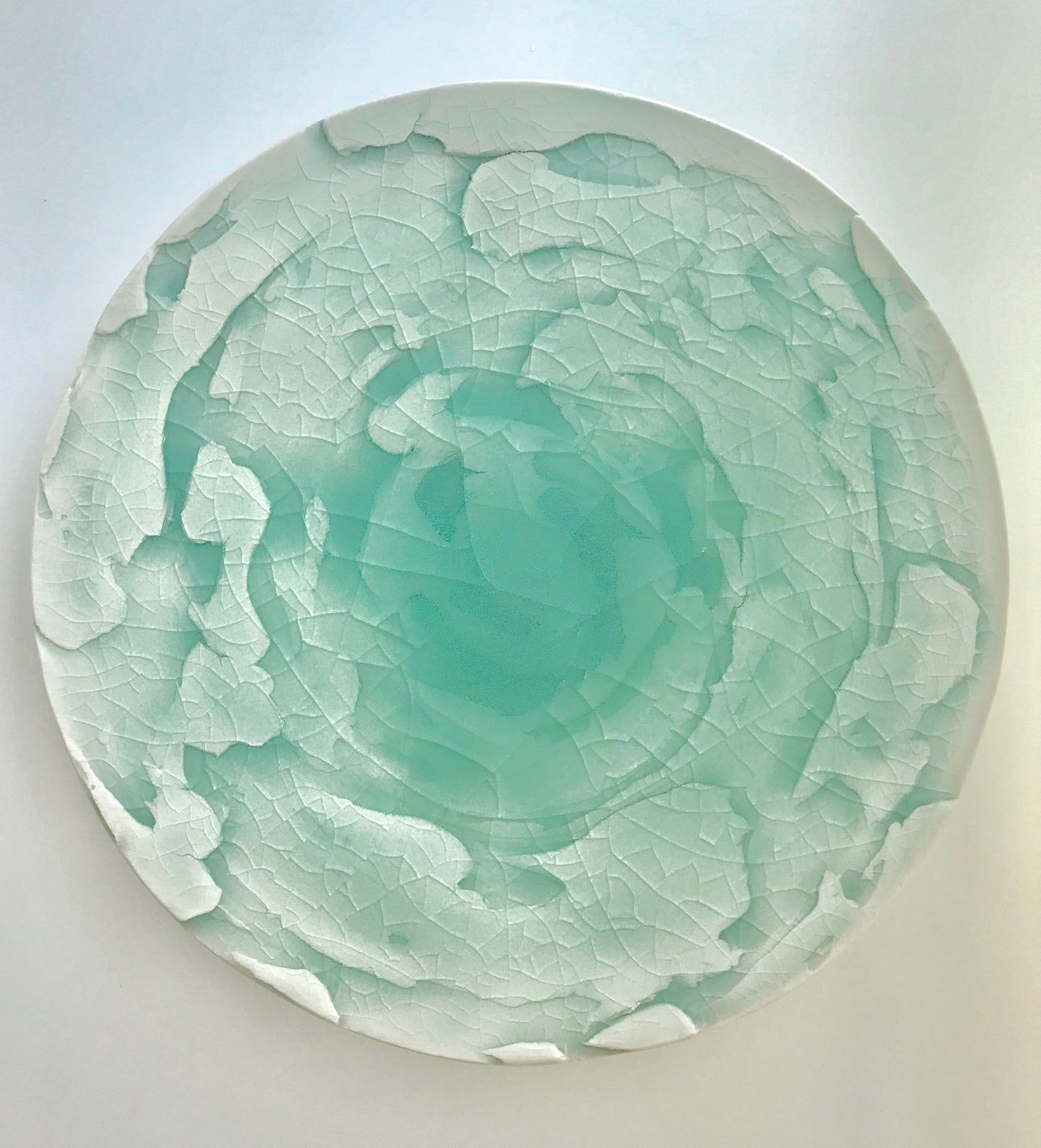 Mino ware Japanese Traditional Crafts Celadon Porcelain Araiso Blue Serving Dish Pottery Tableware #MW-21